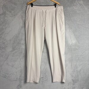 Old Navy Billie Straight Ankle Trouser Beige Drawstring Pants Comfort